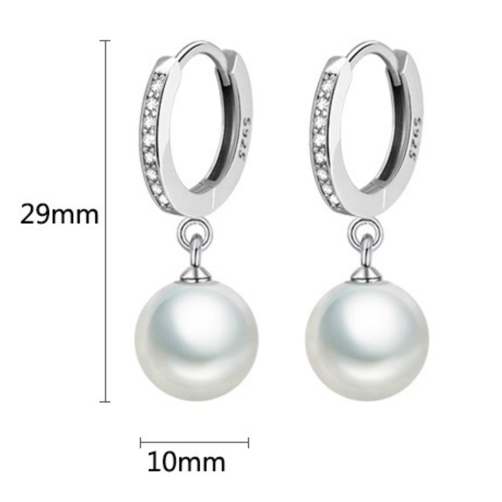 Sterling Silver Pearl Earrings For Women - Picture 5 of 7